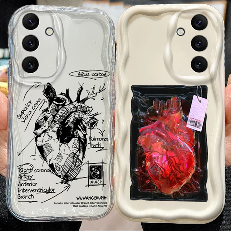 Cardiovascular Model Heart Phone Case For Samsung Galaxy A54 A34 A24 A14 A13 A53 A33 A73 A23 A52 A52S A32 A22 A12 A51 A71 Cover