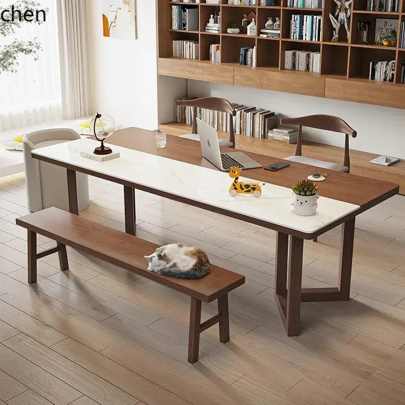 H1 Simple Living Room Large Desk Home Computer Desk Solid Wood Leisure Desk
