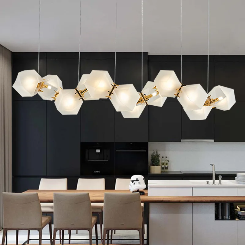 Modern Led Horizontal Ceiling Chandelier Home Decoration Lamps Long Pendant Light Home Decor Lustres Luminária for Living Room