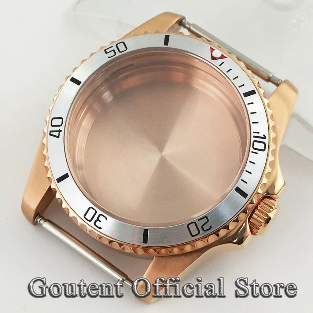 NONE Goutent 36mm Saphirglas Uhrengehäuse schwarz Keramik gmt Uhr Lünette passen nh34 nh35 nh36 eta2824 pt5000 miyota 8215 821a Uhrwerk 8