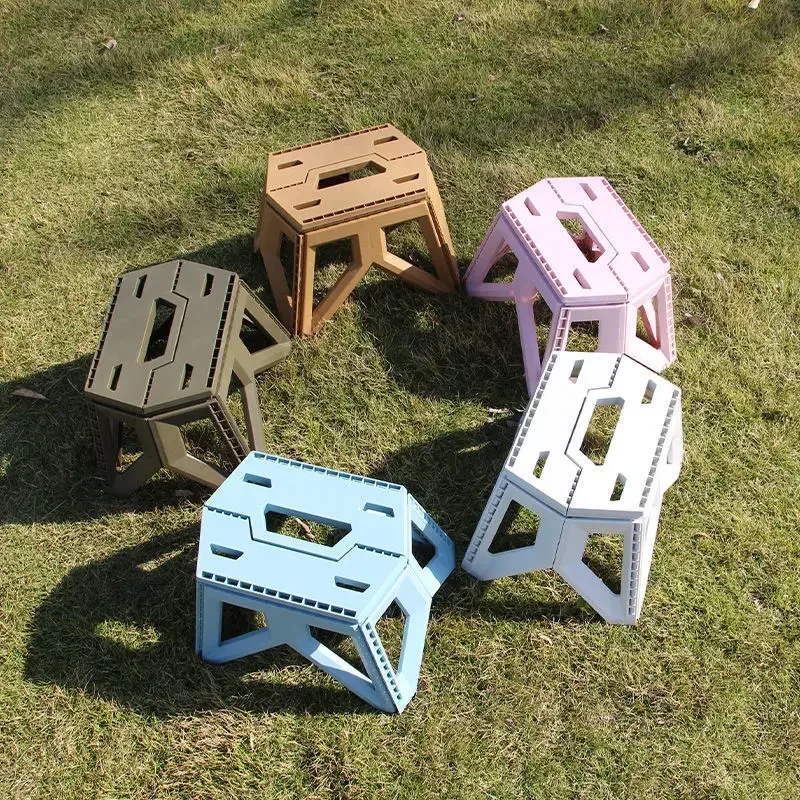 New Thickened Plastic Folding Stool Home Furniture Chair Footrest Train Maza Children's Small Bench Outdoor Portable Fishing