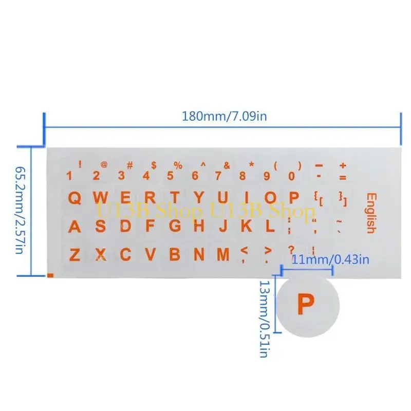 U13B Keypad -Schutzfilm Keyboard -Aufkleber English Letter Film Keypad Cover Folie