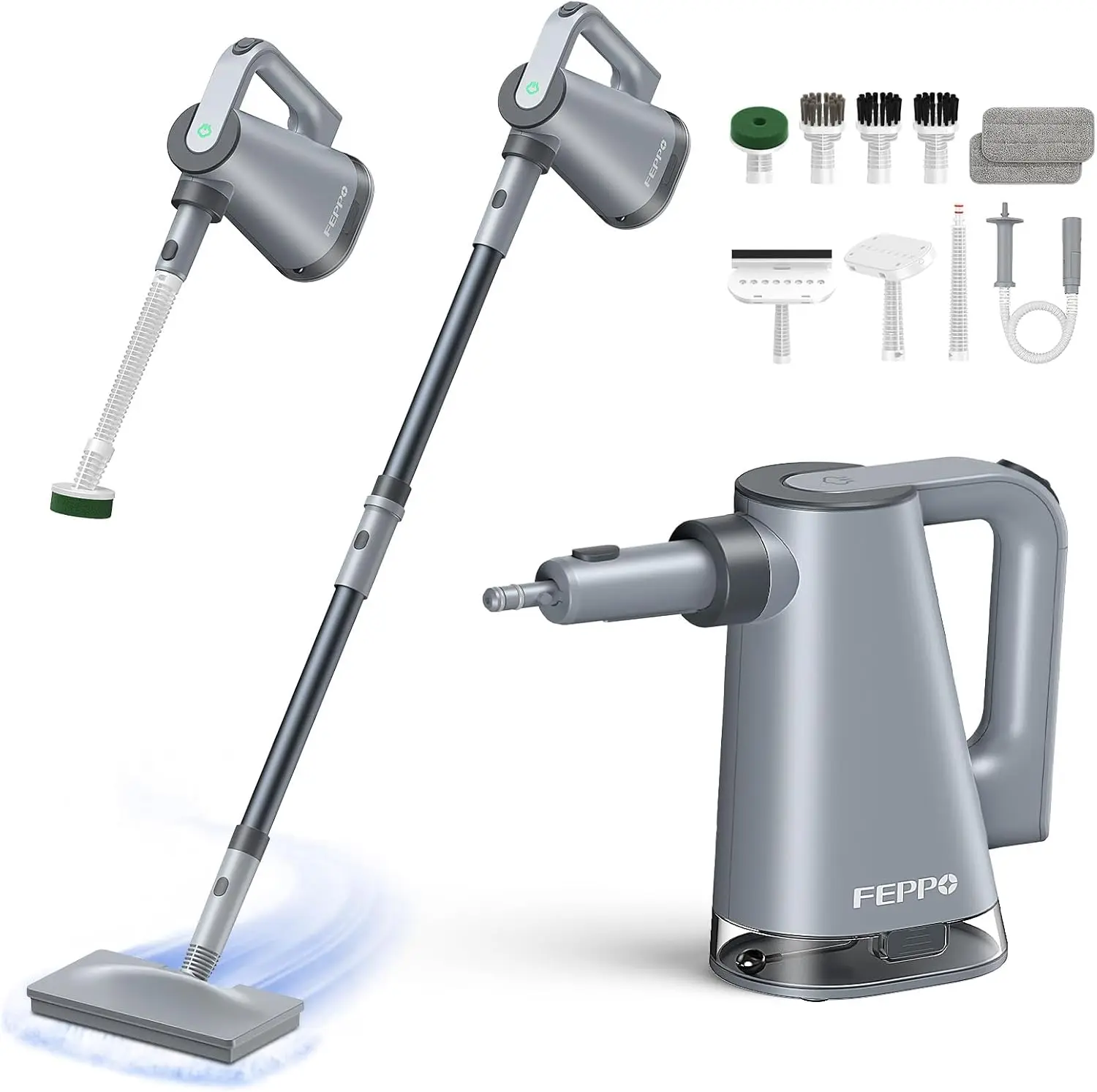 

Паровая швабра 10-в-1 с ручным очистителем для пола, плитки, окон, кухни, ванной — многофункциональное средство для уборки дома