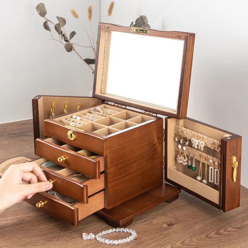Box Multi-layer Large Capacity Drawer Necklace Earrings Ring Stud Earrings Jewelry Box Organizing Jewelry Storage Box