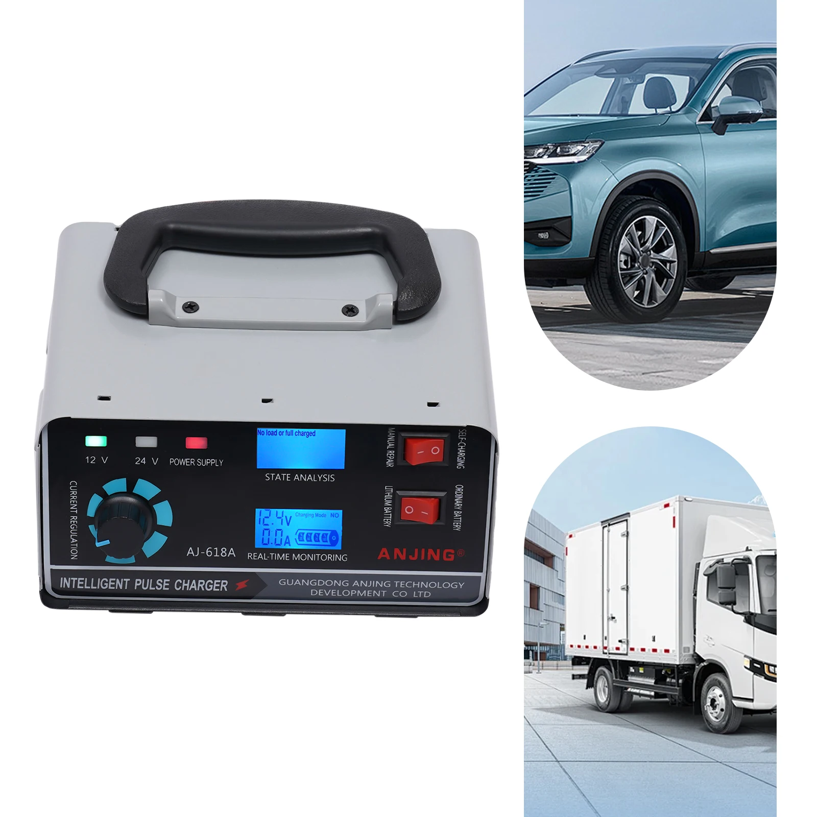 

Portable Battery Charger, 400W Heavy Duty Car Truck Battery Charger Trickle Maintainer Automatic Pulse Repair Battery Charger