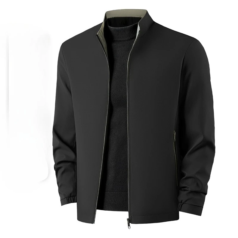 

Men's Jacket Business Casual Blazer for Men Office Dress Coat Autumn Winter Outerwear Baseball Collar Loose Solid Color Jacket