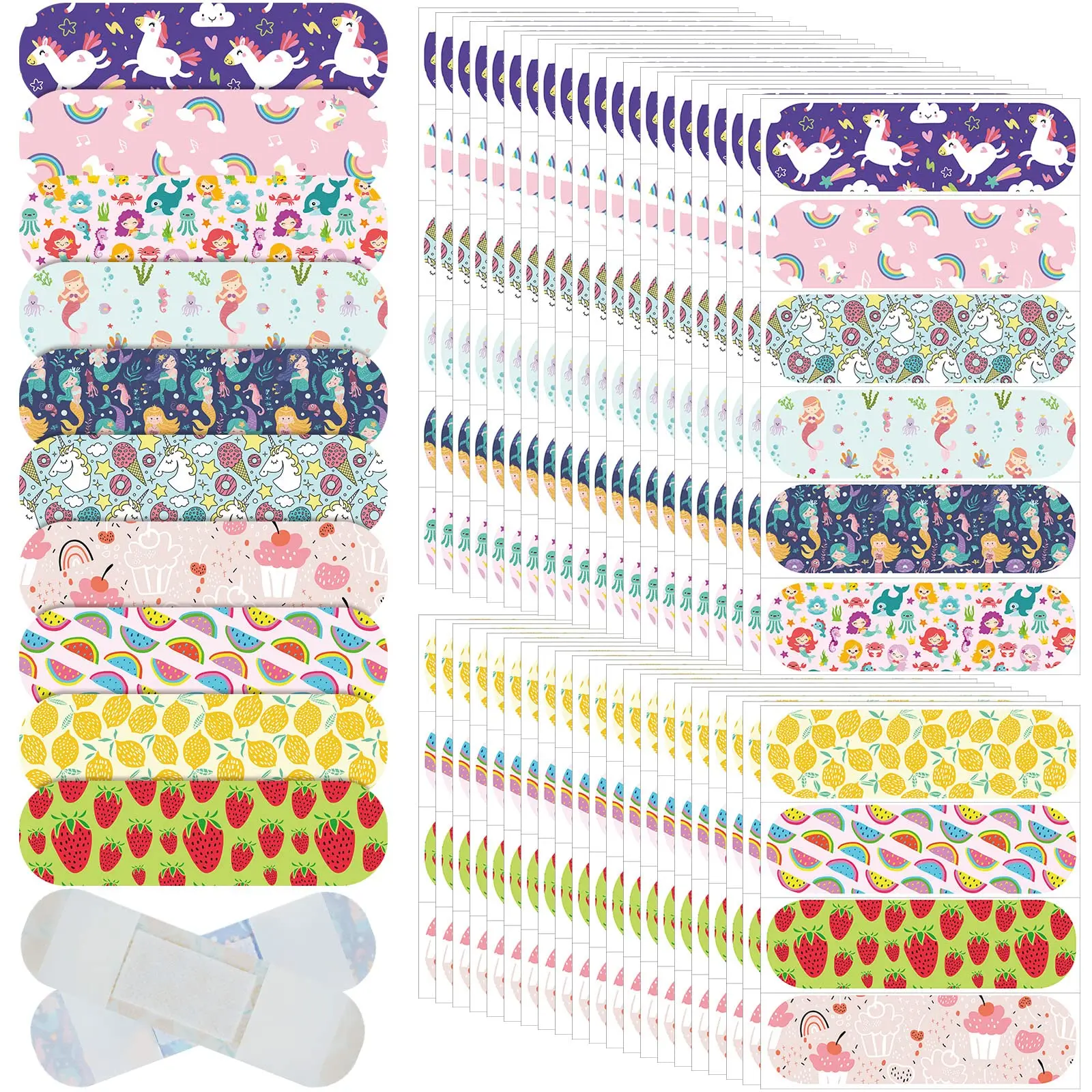 25/65pcs Cartoon Band-Aids Cute Waterproof Breathable Cushion Adhesive Patches Wound Sticker Disposable First Aid Bandage