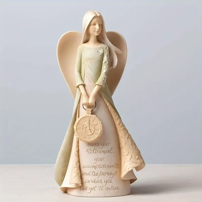 Angel Resin Figurine Ornament Home Tabletop Decor Ideal Gift for Mothers Day Teachers Day Mom Present
