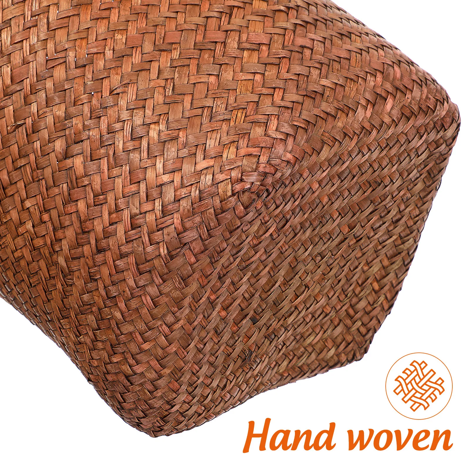 1Pcs Straw Woven Wastebasket Office Trash Container Natural Storage Bin Waste Paper Basket Household Organizer Multi Purpose