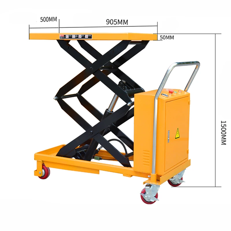 Electric Lift Truck Mobile Hydraulic Transport Platform Load 300-1000KG Scissor Hinge Lifting Structure