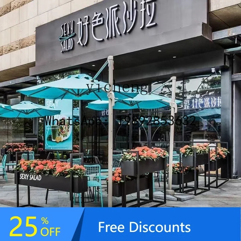 

A1 wrought iron outdoor flower stand simple planting flower slot coffee restaurant long partition fence floor flower box