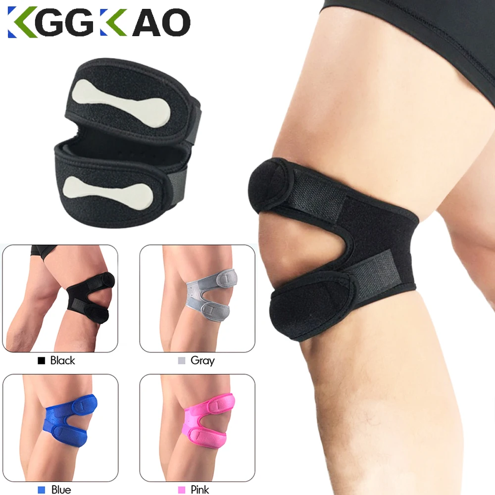 1 PC Sports Kneepad Double Patellar Knee Patella Tendon Support Strap Brace Pad Protector Open Knee Wrap Band Fitness