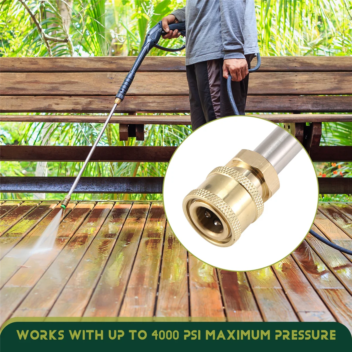 ABLK Pressure Washer Extension Rod 17-Inch Stainless Steel 1/4 Inch Quick-Connect Electric Washer Nozzle