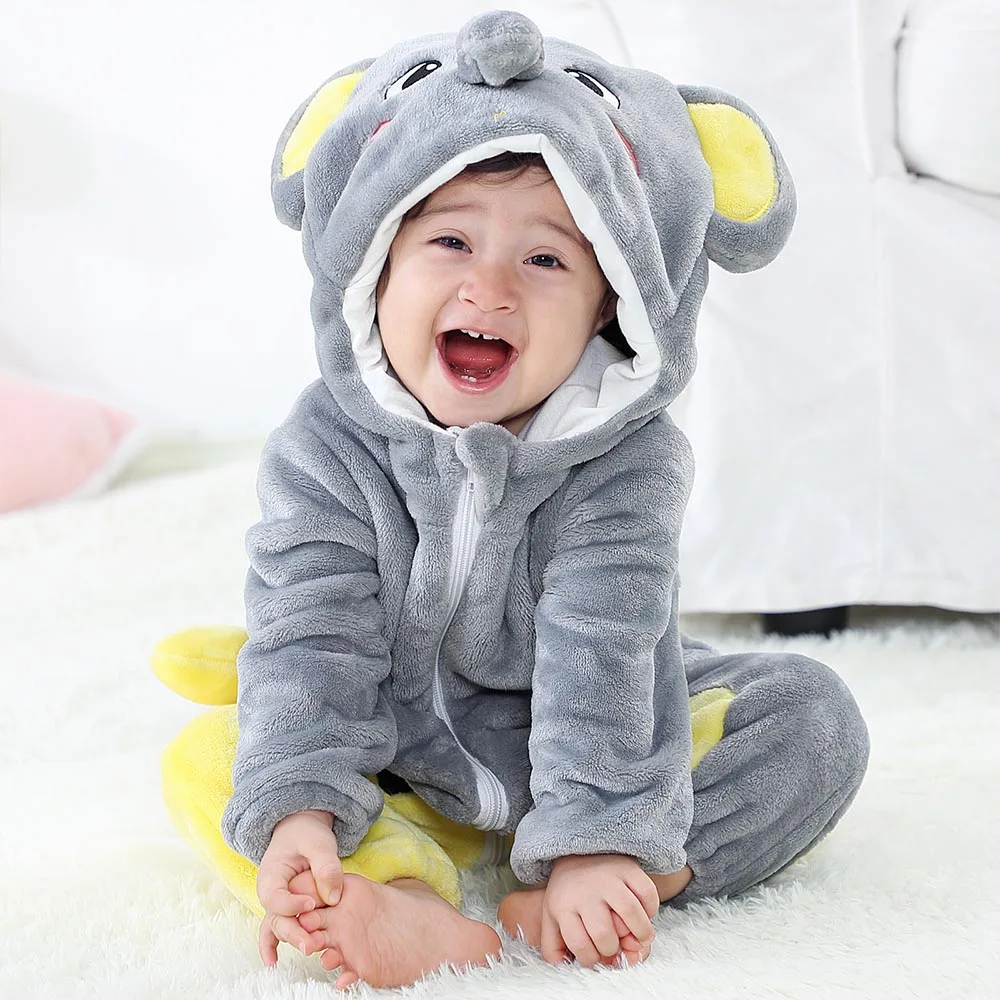 Baby Rompers Boys Girls Flannel Kigurumi Jumpsuits Cartoon Toddler Newborn Clothes Children Pyjamas Kids Overalls ropa bebes