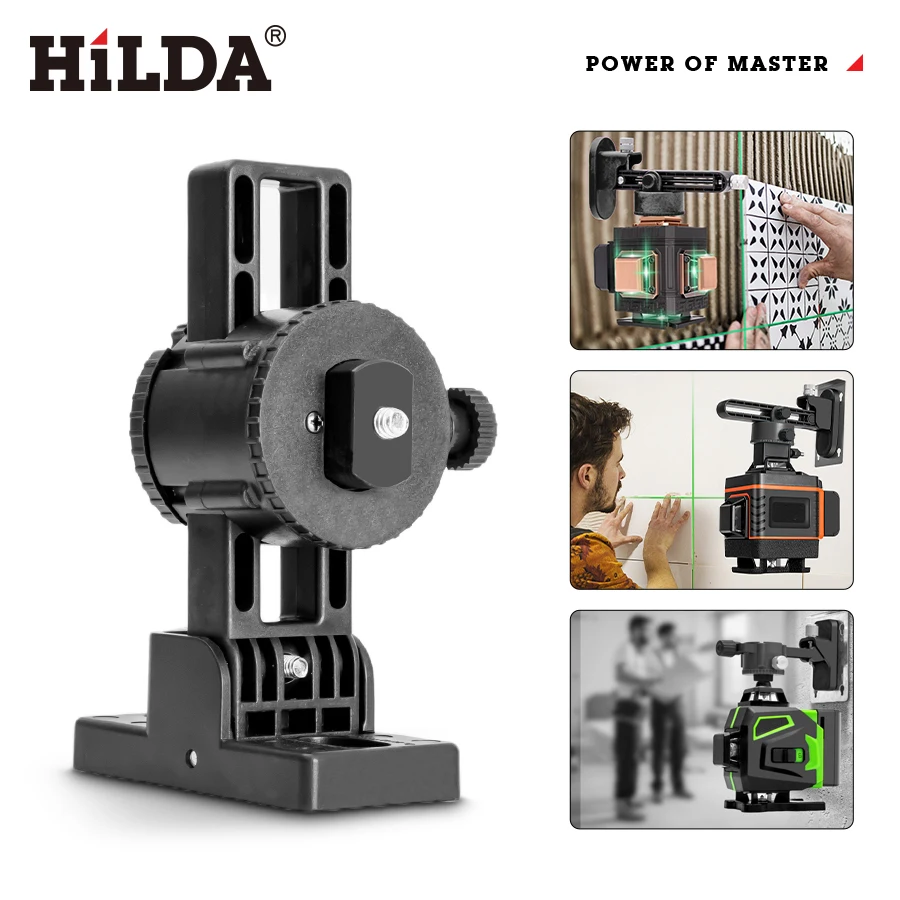 Soporte magnético fuerte para nivel láser 3D de 12 líneas, ajuste de láser de línea de rotación Horizontal y Vertical 360 para interfaz 1/4