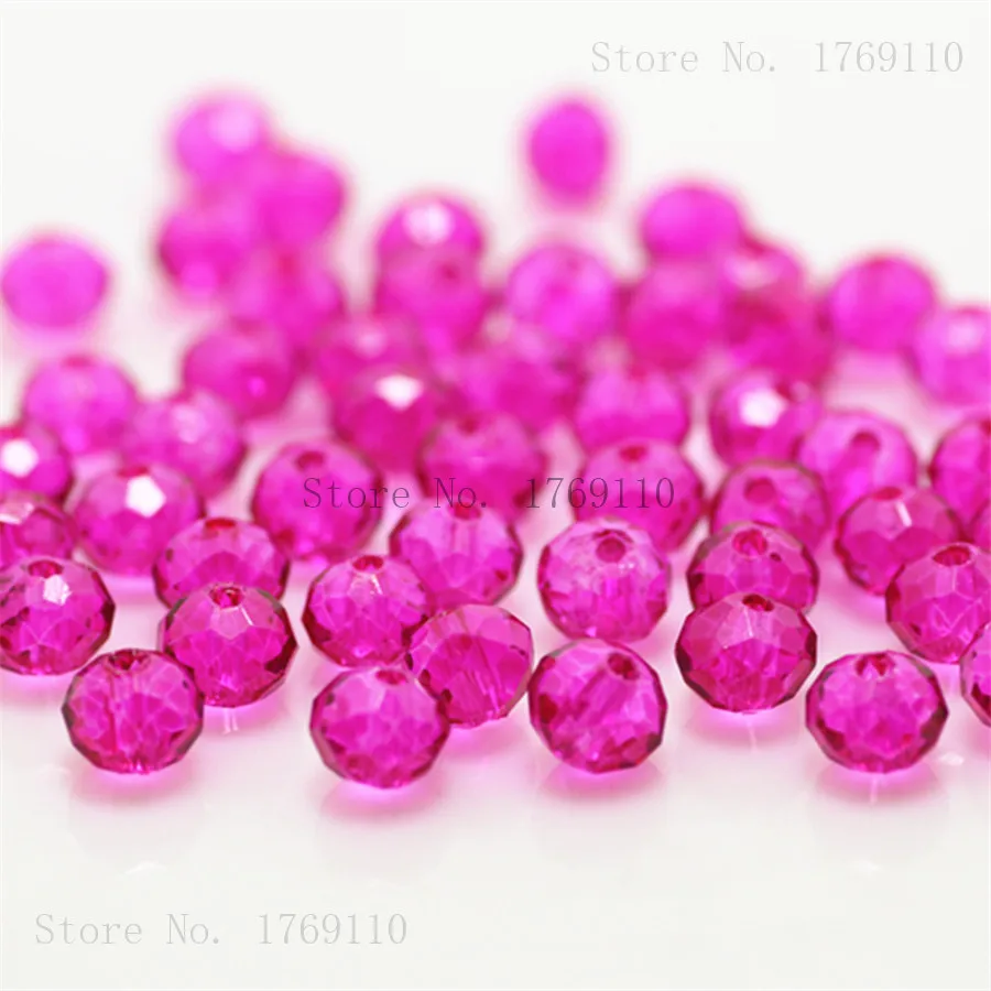 Isywaka Black Colors 4*6mm 50pcs Rondelle Austria faceted Crystal Glass Beads Loose Spacer Round Beads for Jewelry Making