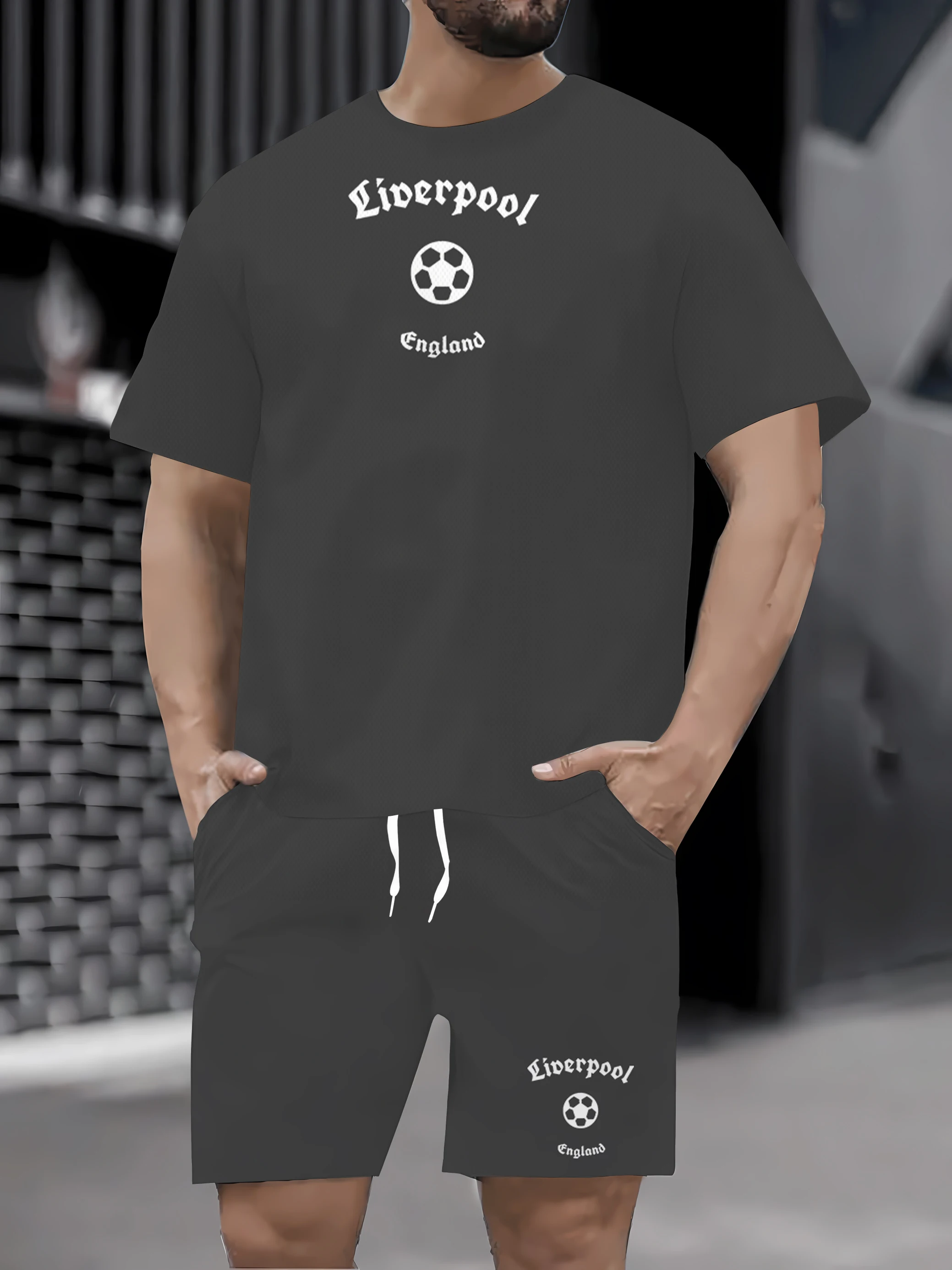 

Лето 2025 г., новый повседневный мужской спортивный комплект, уличный походный медленный бег, мужская дышащая футболка с короткими рукавами + шорты, комплект из двух предметов