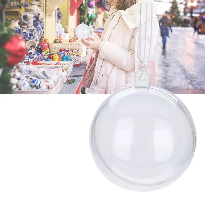 Ornamenti natalizi per matrimoni con palline di plastica trasparente riempibili da 20 pezzi