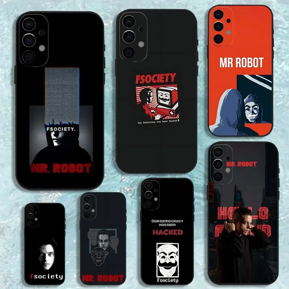 Mr R-Robot Fsociety Phone Case For Samsung S25,S24,S21,S22,S23,S30,Ultra,S20,Plus,Fe,Lite,Note,10,9,5G Black Cover