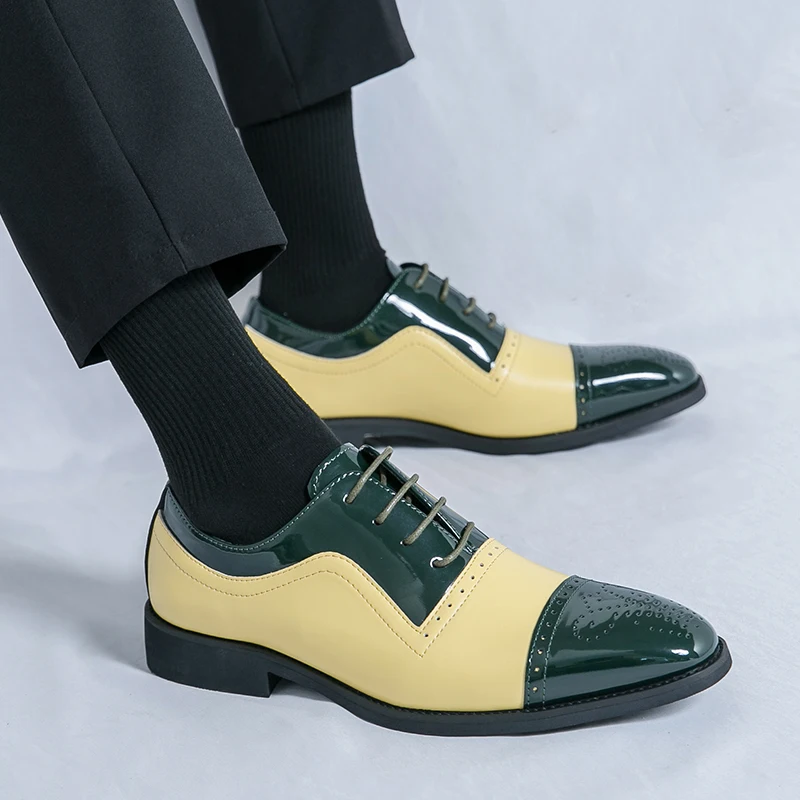 Gentlemen's Leather Shoes Classic Men's British Style Oxford Formal Shoes Genuine Leather Handmade Lace Up Formal Wedding Shoes image 6