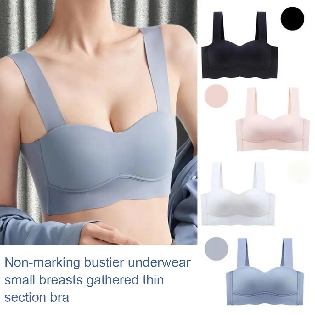 Traceless Tube Top Underwear Feminine Monochrome Top Fashionable Comfortable free Sports Steel Bra Shaping Thin And Vest C5E4