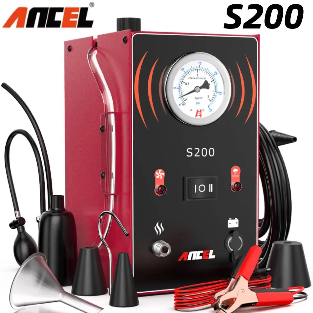 Ancel S200 Car Smoke Machine Leak Detector Automotive EVAP Leakage Gas Oil Pipe Generator Leakage Locator OBD2 Diagnostic Tools