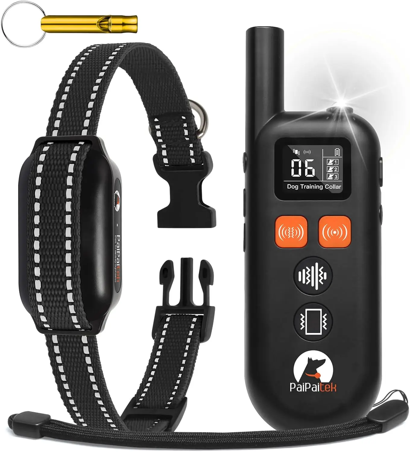 

No Shock Dog Training Collar with Remote 3300ft Range, Humane Vibrating Dog Collar, 3 Modes Ultrasonic, Beep, Vibration for