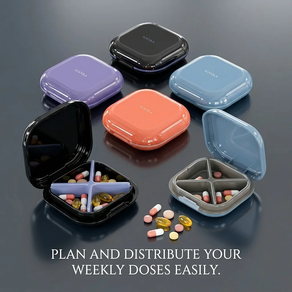 Portable Travel Pill Case Mini Pill Container for Purse Pocket Compact Travel Medicine Organizer for Cod Liver Oil Supplement