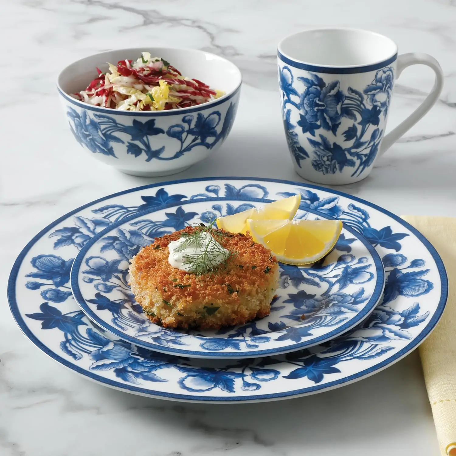 Набор столовой посуды Goodale Vintage Blue Stoneware из 16 предметов