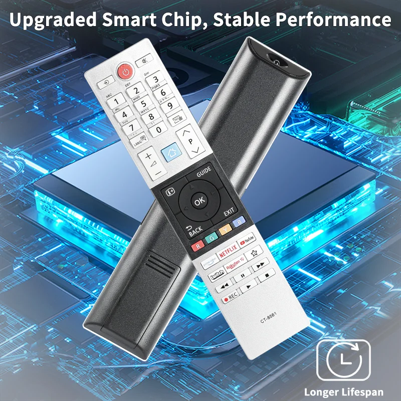 CT-8561 RC45151 untuk pengganti Remote Control Toshiba dengan tombol NETFLIX YouTube primideo, untuk TV pintar Toshiba 43UK3163DG