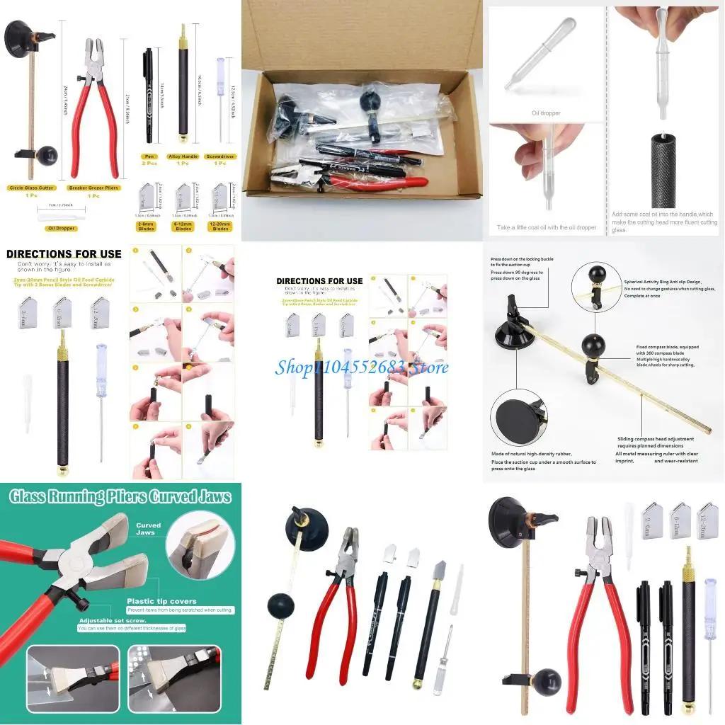 

Y6GD Heavy Duty Glass Running Pliers Tool Breaker Plier with Round Knob Handle