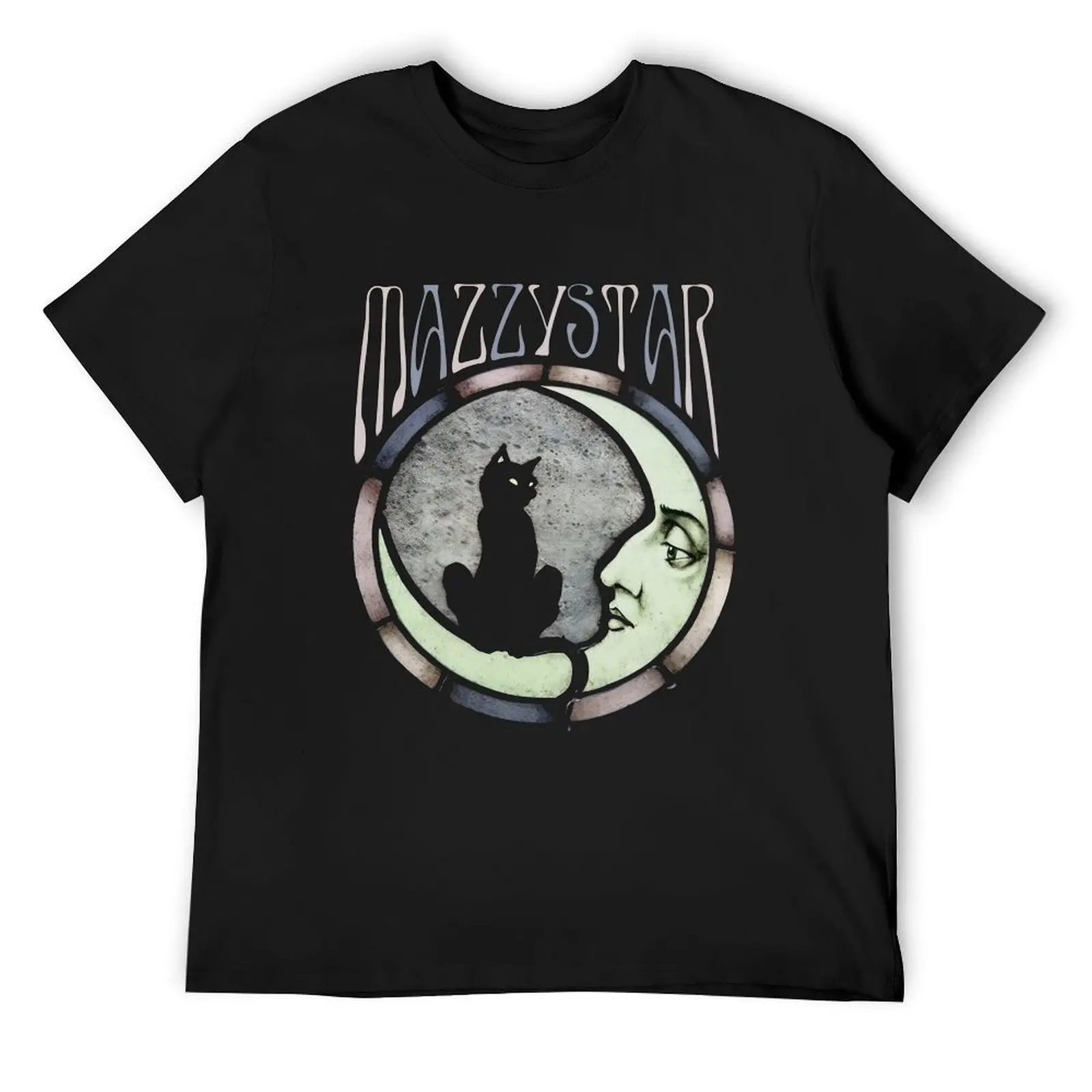 

Mazzy Star Moon And Cat Vintage T-Shirt man clothes summer clothes customs men t shirt