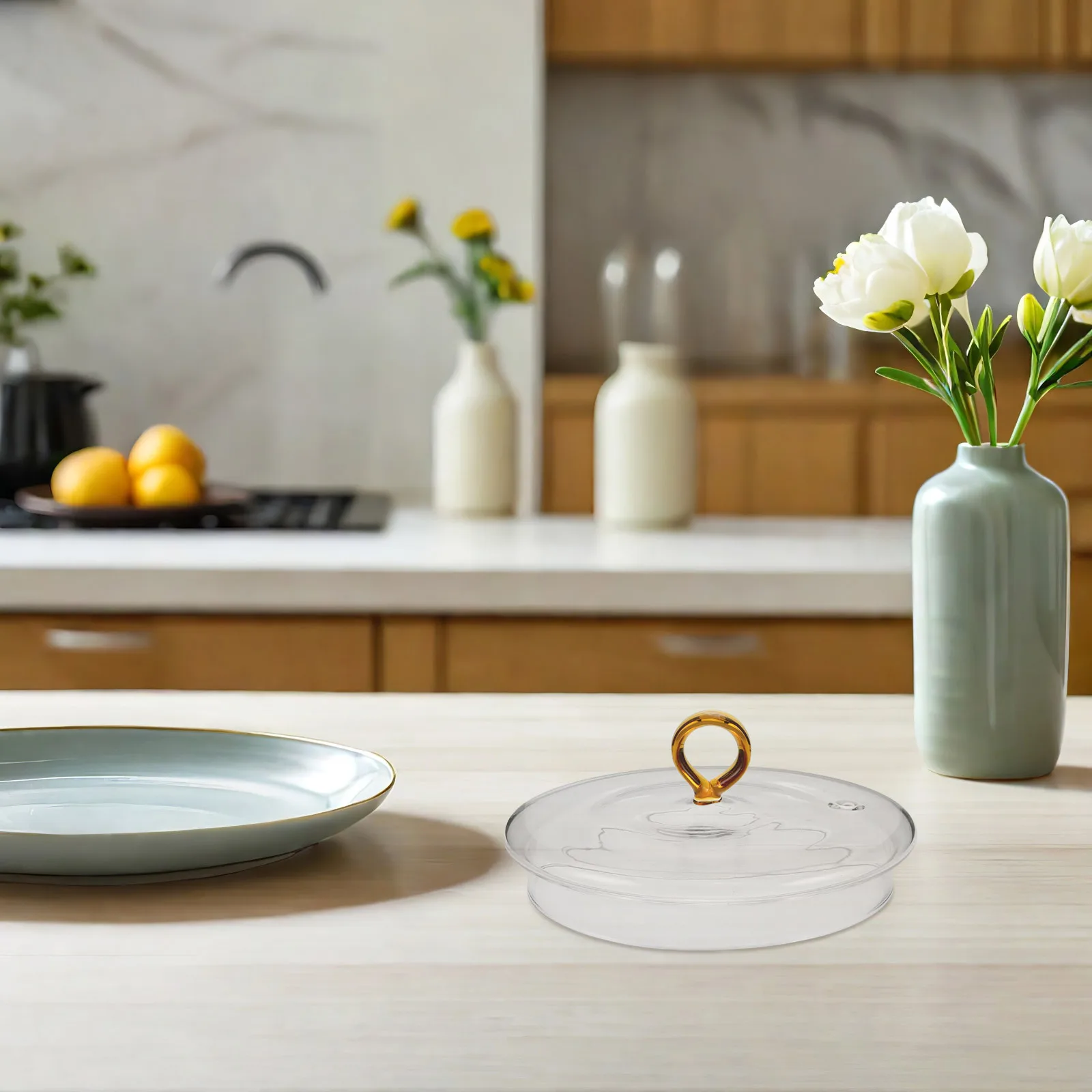 غطاء وعاء زجاجي عالي البورسليكات غطاء الطبخ الشفاف لوعاء المعكرونة قدر المطبخ موقد الأواني الزجاجية استبدال غطاء #2