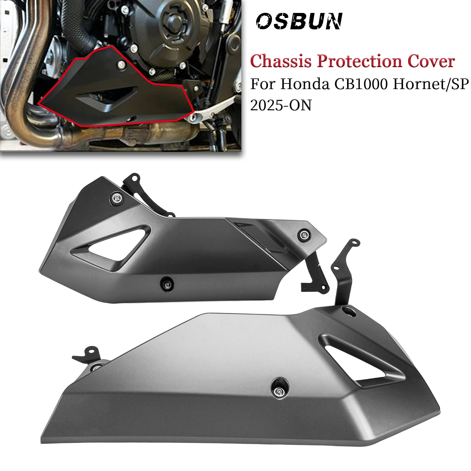 

1 PC Motorcycle Exhaust Shield Guard For Honda CB1000 Hornet/SP 2025+ Engine Spoiler Cover Lower Fairing Belly Pan Kit Protector