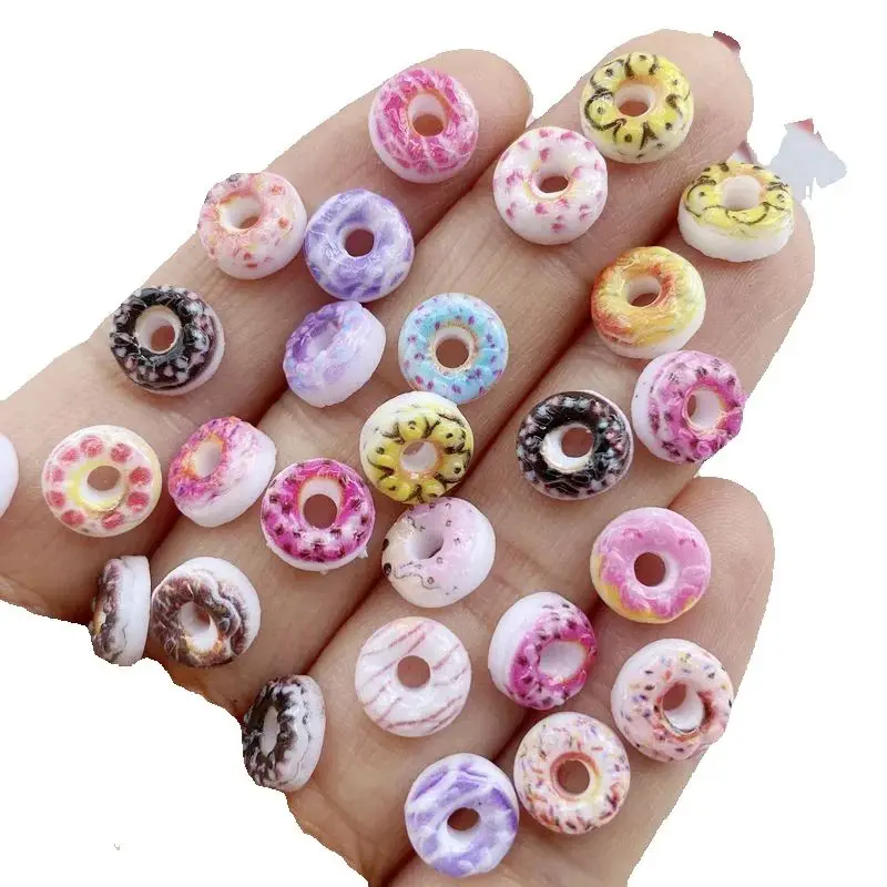 50Pcs Mixed Nail Art Resin Cartoon Cute Donuts Series Charms Rhinestones DIY Craft For Nail 3D Decorations Jewelry view 3