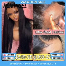 34inch Real HD Lace Front Wig Pre Plucked Straight Wigs 13x6 HD Transparent Lace Frontal Human Hair Wig Brazilian Hair For Woman