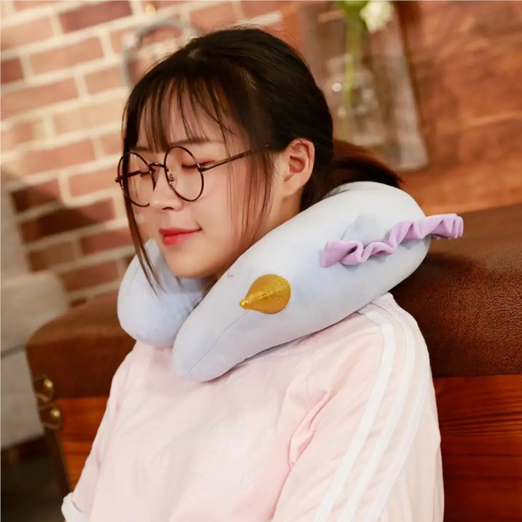 Cartoon Animals Neck Pillow U-shaped Headrest Home Office Travel Nap Support Head Rest Cushion Cute Children Adult