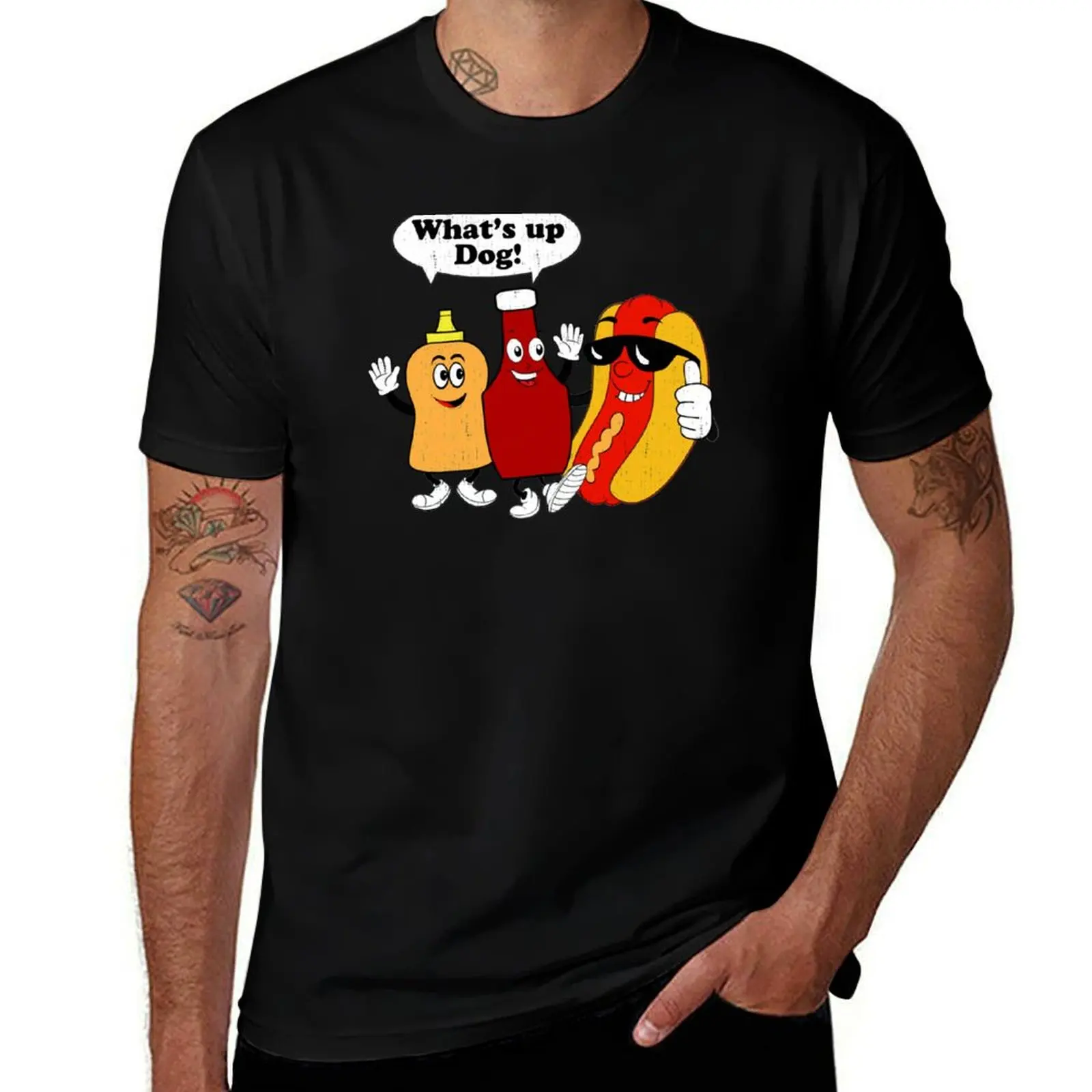 What's Dog Up T-Shirt High Elasticity Sports T-Shirt
