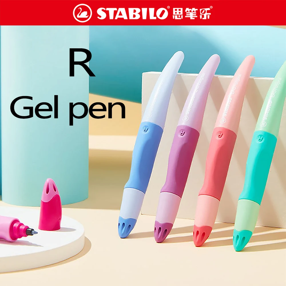 

1PC STABILO Gel Pen Curved Water Pen Upright Posture Students' Writing Practice 0.5mm Back To School Kawaii Stationery