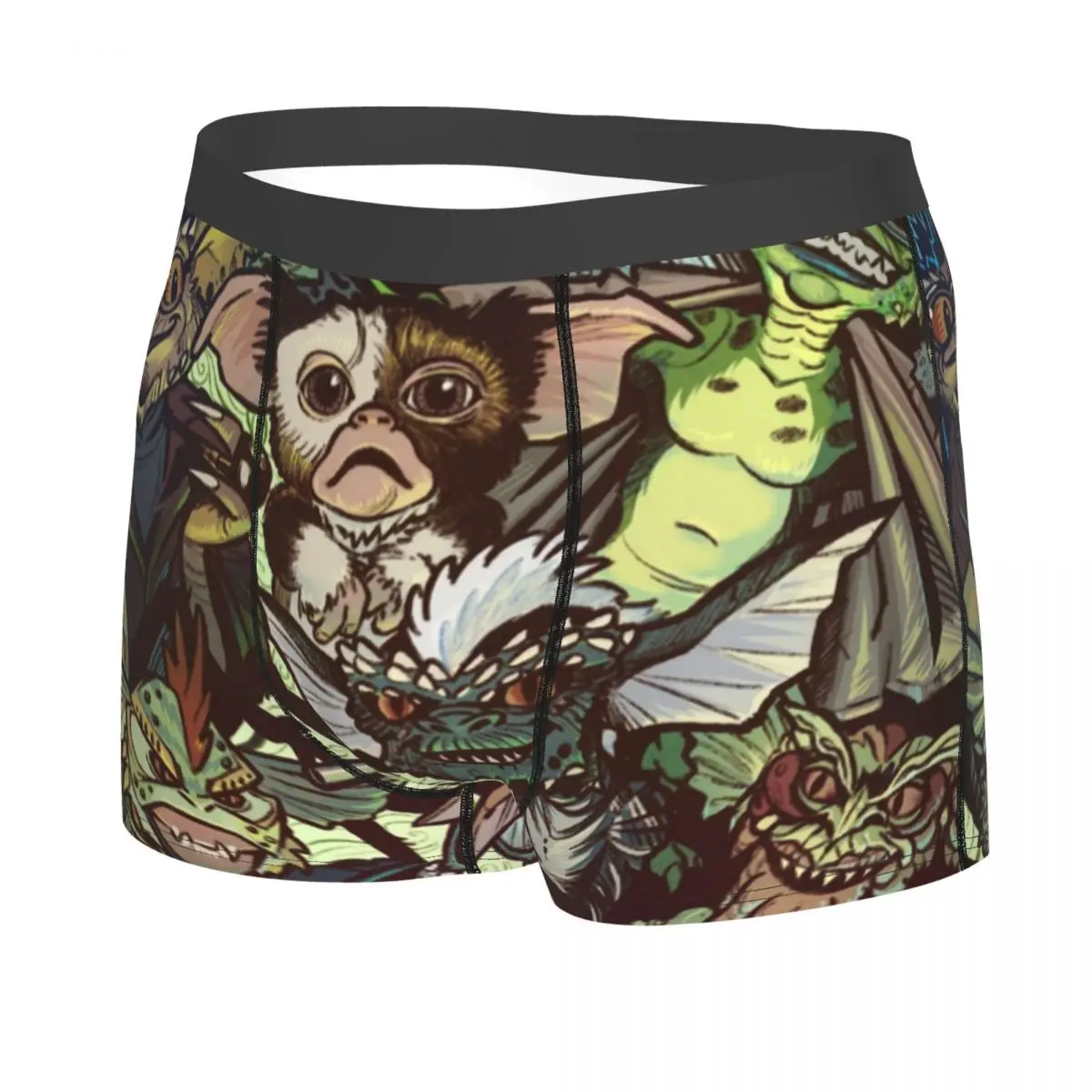 Creepy Little Green Monsters Christmas Boxers Shorts Men's Horror Movie Gremlins Gizmo Stripe Briefs Underwear Cool Underpants