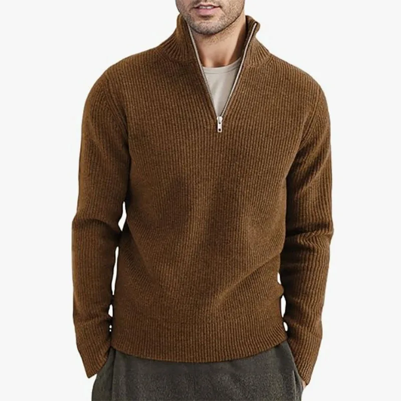 Autumn Winter New Arrival Turtleneck Knit Sweater Solid Color Casual Thickened Warm Soft Daily Outerwear For Men