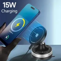 Magnetic Wireless Charging Car Holder 360° Rotary Bracket Nano Suction Cup Holder Adjustable Angle Support 15W Fast Charging