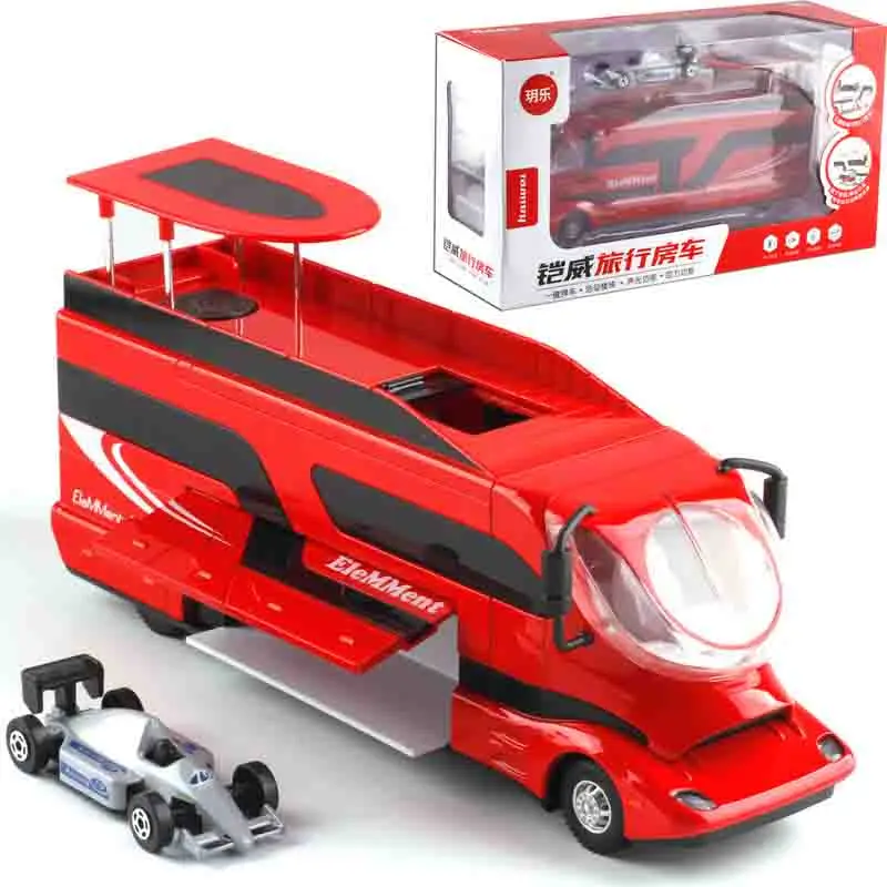 Wohnmobil-Freizeitfahrzeug-Modellspielzeug aus Metall, Camper-Van, Reisemobil, Touring-Auto, Luxus-Modell mit Ton und Licht, Geschenk für Kinder – Detail 7