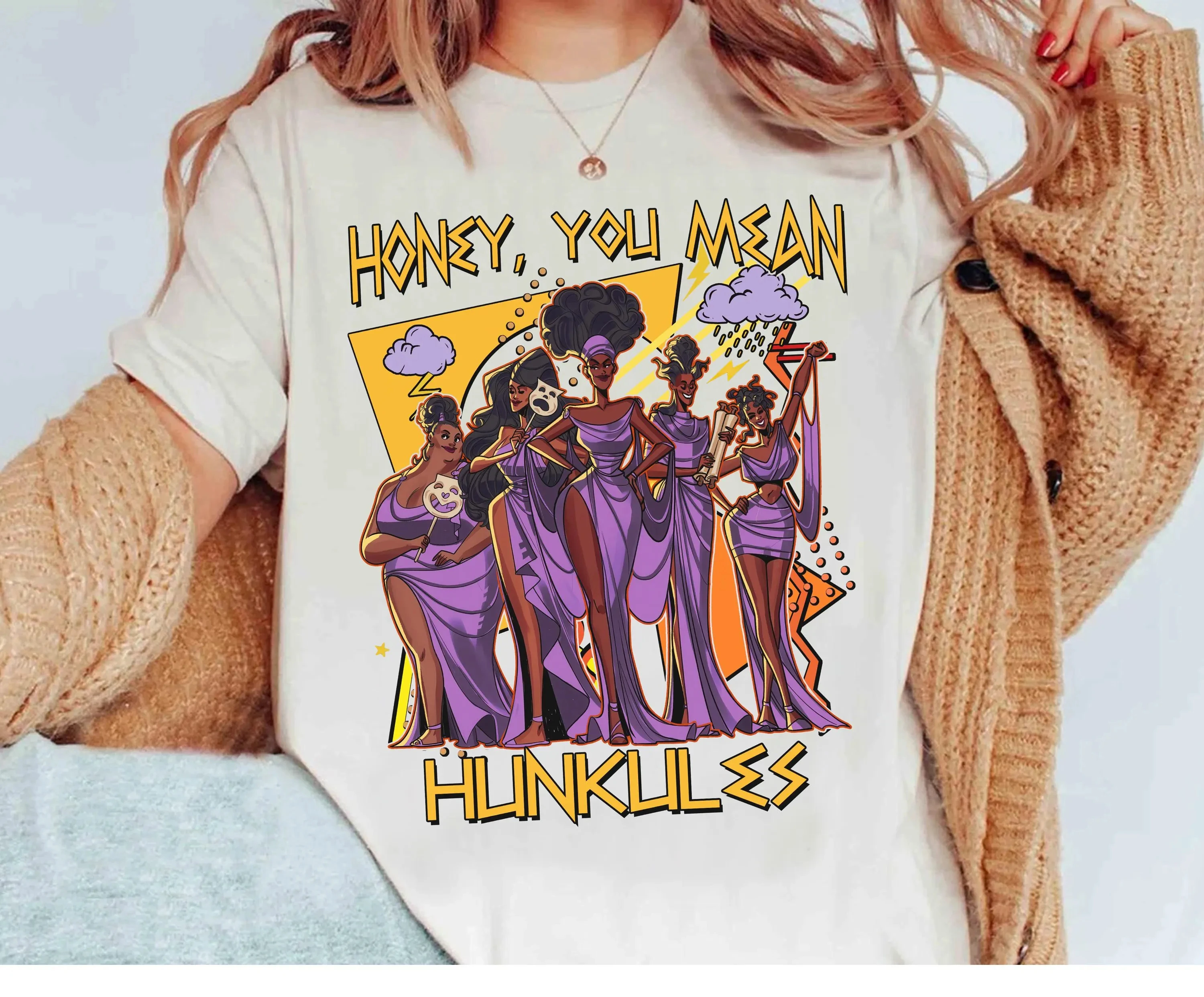 تي شيرت ديزني هرقل 1997 Muse Girls Honey You Mean Hunkles Retro 90s، قميص عائلة ديزني لاند، المملكة السحرية، هدية عيد ميلاد