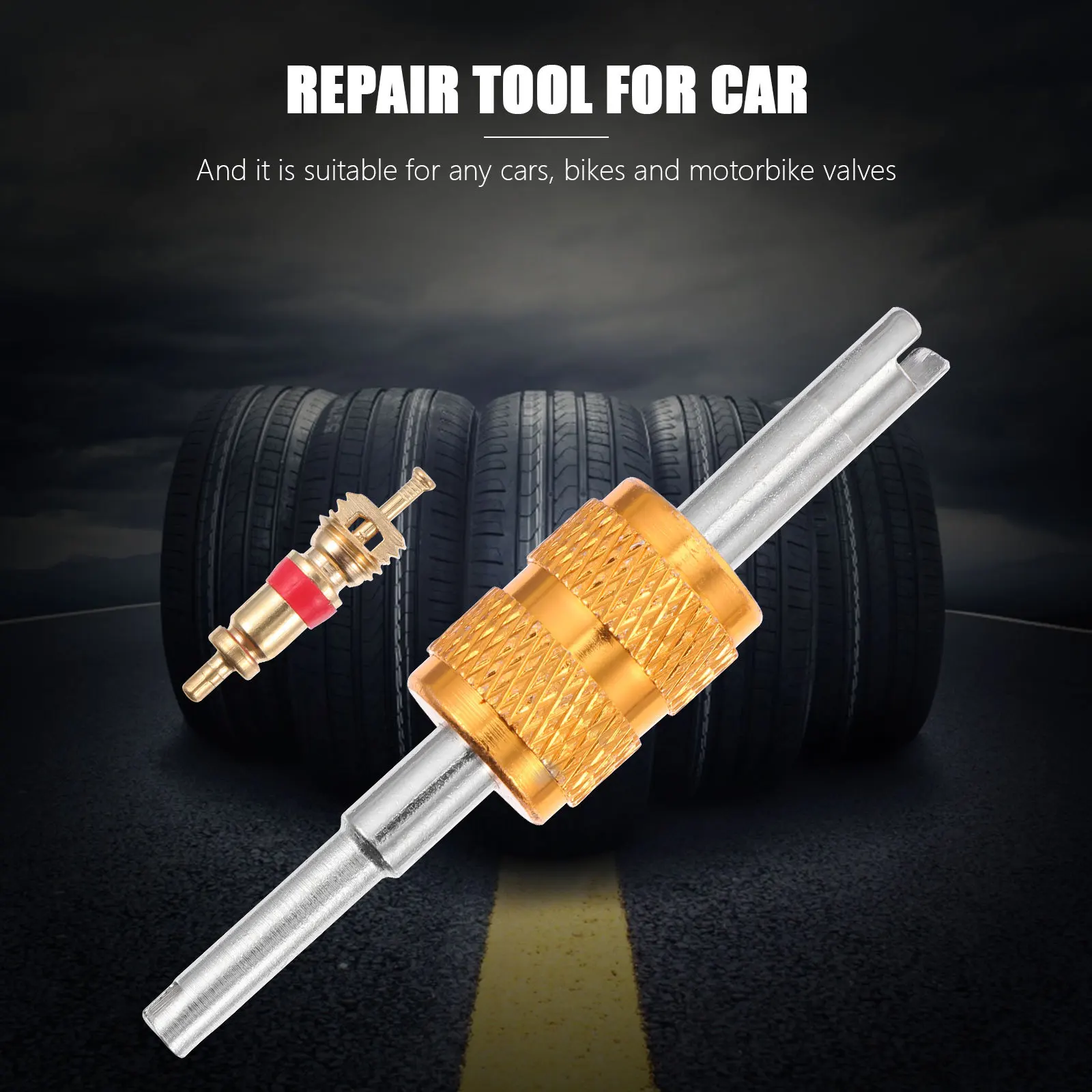 

1Set Tire Core Wrench Removal Tool Fine Workmanship Quick Install Remove for Car Motorcycle Bicycle Atv Tire Repair Gadget