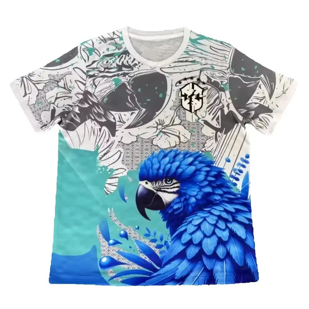 25-26 الموسم البرازيل جيرسي قصيرة الأكمام كرة القدم جيرسي الرجال والنساء الوالدين والطفل تي شيرت الحب الدائرة جيرسي المشجعين القمم #1