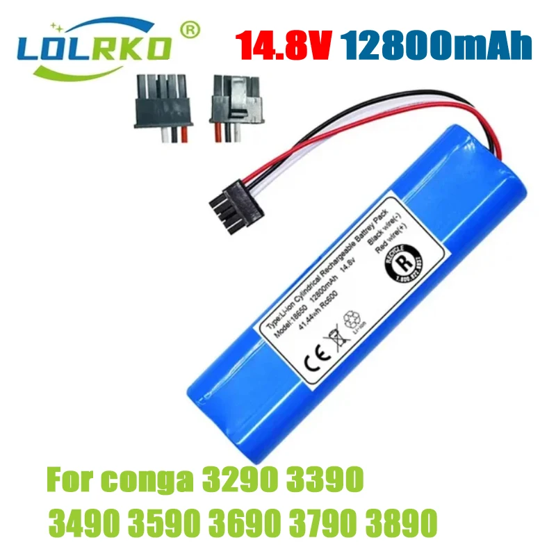 New 14.8V 12800mAh 4S1P Li-ion Battery Good Quality For CECOTEC Conga 3290 3390 3490 3590 3690 3790 3890 Robot Vacuum Cleaner
