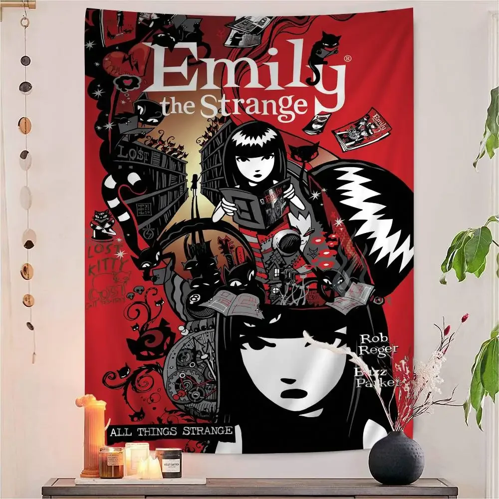 Comics Emily The Strange Cartoon Tapestry Art Science Fiction Room Home Decor Wall Hanging Home Decor