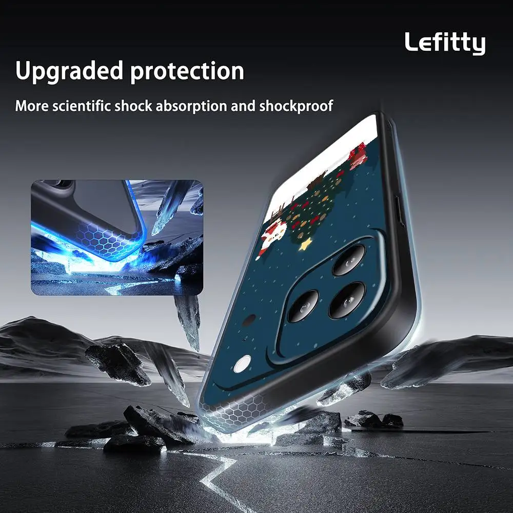 Casing HP Natal Merry Christmas untuk iPhone 17 16 15 14 13 12 11 Pro Max Plus Mini Hitam Doff Lembut Funda