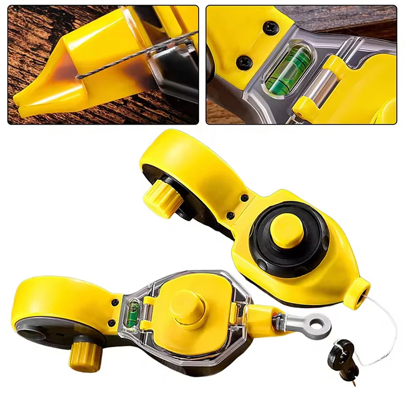 مجموعة أدوات قياس خط الطباشير والحبر - أدوات قياس النجارة والبناء مع سلك نايلون لوضع العلامات الدقيقة